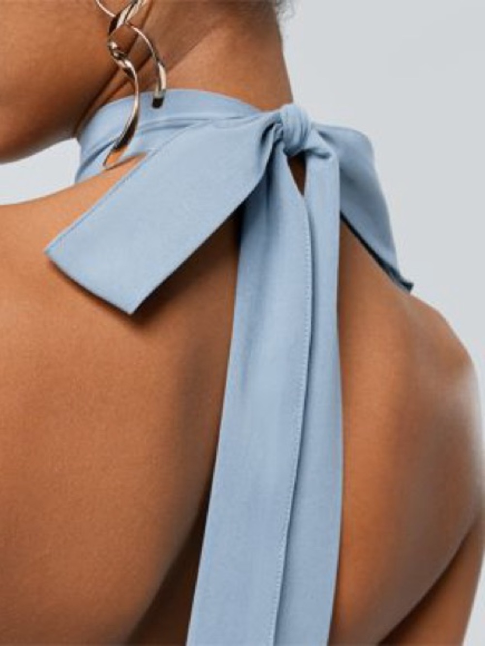 HALARA Light Blue Halter High-Low Midi Dress - Picture 4 of 10